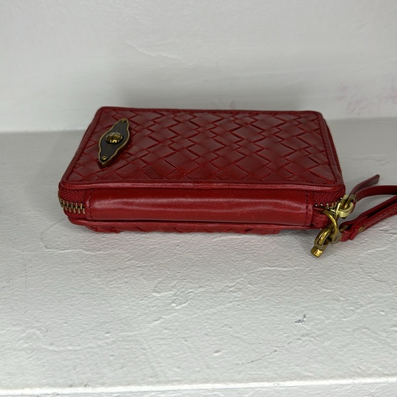 Elliott Lucca red woven leather phone wallet/wristlet - Picture 4 of 14
